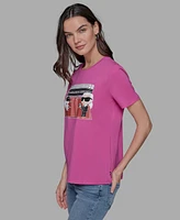 Karl Lagerfeld Paris Petite & Choupette Graphic Tee