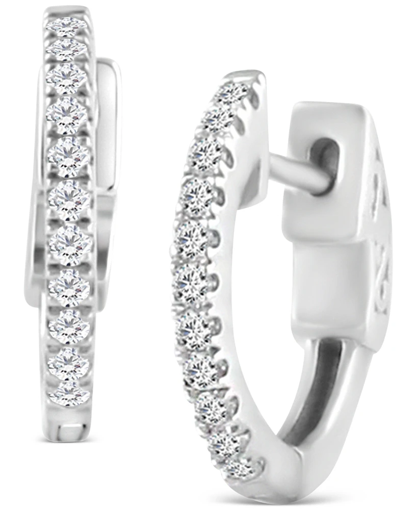 Diamond Small Hoop Earrings (1/4 ct. t.w.) in 14k White Gold