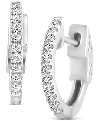 Diamond Small Hoop Earrings (1/4 ct. t.w.) in 14k White Gold