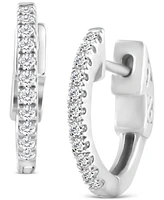 Diamond Small Hoop Earrings (1/4 ct. t.w.) in 14k White Gold