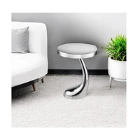 Polished Aluminum Round Table – Compact and Durable Design