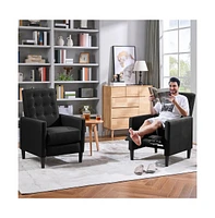 Yaheetech Mid-Century Fabric Reclining Sofa