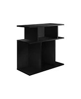 Modern Wood End Table with Six Open Shelves for Organization