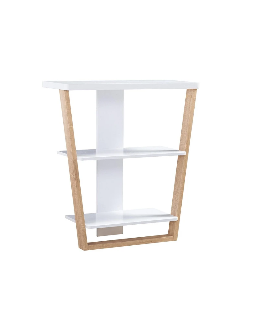 Modern Console Table with 3 Shelves & Slanted Legs for Stylish Storage For Living Room