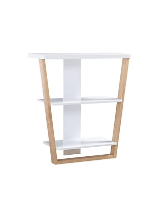 Modern Console Table with 3 Shelves & Slanted Legs for Stylish Storage For Living Room