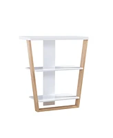 Modern Console Table with 3 Shelves & Slanted Legs for Stylish Storage For Living Room