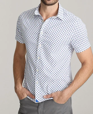 UNTUCKit Men's Regular Fit Wrinkle-Free Performance Tidwell Short Sleeve Button Up Shirt