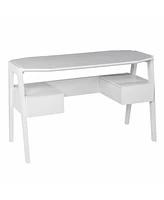 48" White Writing Desk With Two Drawers
