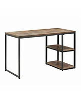 50" Brown and Black Solid Wood Writing Desk