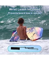37" Body Board with Wrist Leash Fiberclad Cover Phuzion Core Crescent Tail