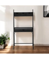 Contemporary Computer Desk with Four Drawers – Organized and Stylish Workstation