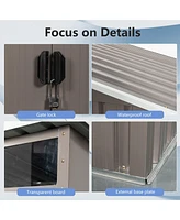 6 ft. x 5 ft. Metal Shed with Window Transparent Plate and Double Door
