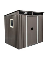 6 ft. x 5 ft. Metal Shed with Window Transparent Plate and Double Door