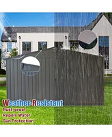 11 ft. W x 9 ft. D Dark Gray Metal Storage Shed with Windows, Utility Tool Storage Room with Lockable Door