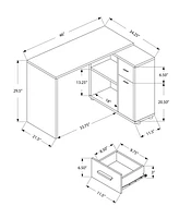 L-Shaped 34" Computer Desk With Dual Drawers for Small Office Spaces