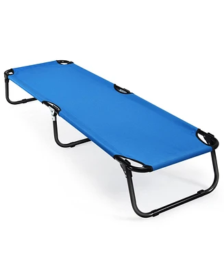 Gymax Folding Camping Bed Outdoor Military Cot Sleeping