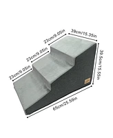 Bingopaw 3-Step Non-Slip Sponge Dog Stairs for Small Dogs