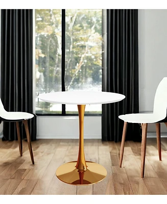 White And Gold Metal Dining Table