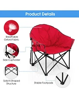 Folding Camping Moon Padded Chair with Carrying Bag