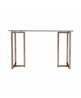48" Clear and Champagne Glass Writing Desk