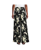 Lands' End Women's Linen High Rise Palazzo Pants - Set Bottom