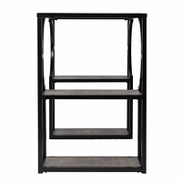 Modern Farmhouse Writing Desk – Solid Wood Top & Iron Frame with Storage