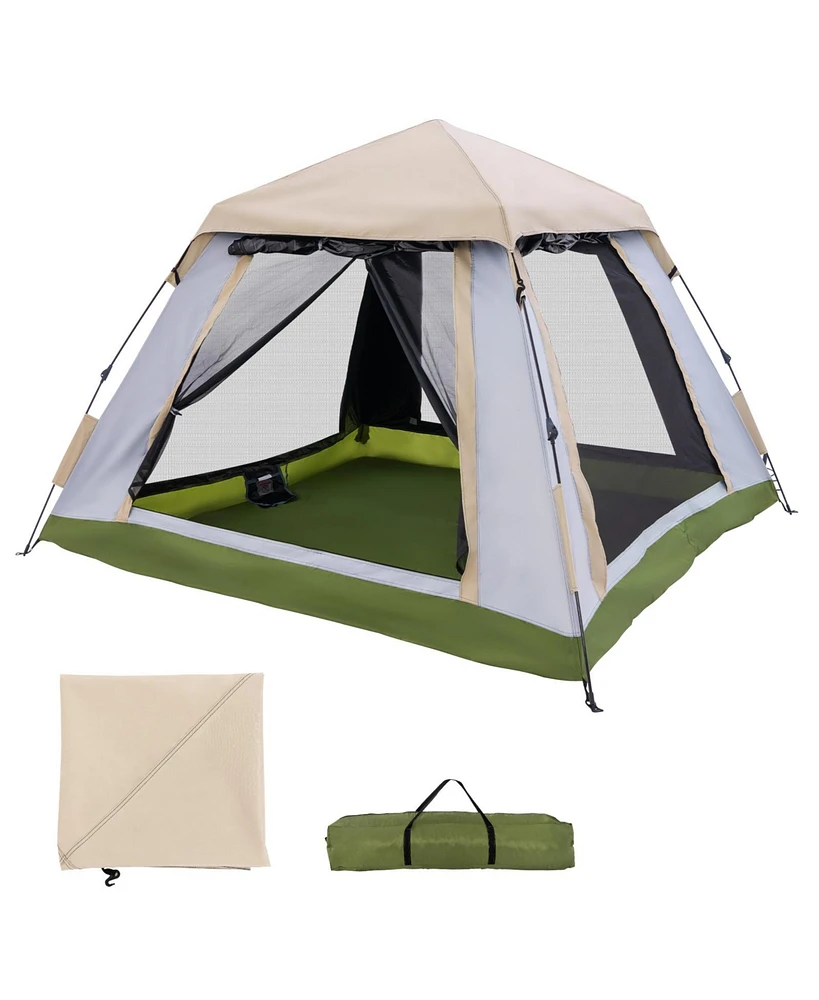 2-4 Person Instant Pop-up Camping Tent with Removable Rainfly