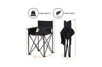 Portable 38 Inch Oversized High Camping Fishing Folding Chair