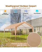10 x 20 Feet Patio Heavy Duty All-Weather Tent Carport with Galvanized Steel Frame