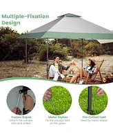 13 x 13 Feet Pop-Up Patio Canopy Tent with Shelter and Wheeled Bag