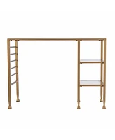 43" Clear and Gold Glass Writing Desk