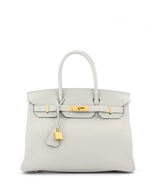 Pre-Owned Hermes Birkin 30 Handbag Grey Togo with Gold Hardware