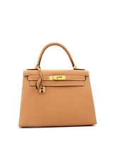 Pre-Owned Hermes Kelly 28 Handbag Brown Courchevel with Gold Hardware