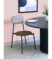 Set of Two Metal and Wood King Louis Back Dining Side Chairs