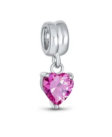 Bling Jewelry Valentines Love Heart Dangle Charm Bead Sterling Silver Bracelet