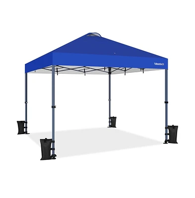 Yaheetech 12x12 Ft Pop Up Canopy with One-Push-To-Lock Setup Mechanism, Blue