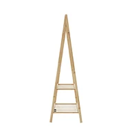 Clothes Rack with Shelves 37.8"x17.9"x59.3" Bamboo