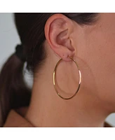 Bling Jewelry Timeless Minimalist Endless Continuous Lightweight Simple Thin 2-3mm Tube Hoop Earrings Gold Plated Polished Finish 1.75,2, 2.5 2.75 Inc