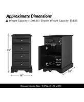 Traditional Mattew End Table with Storage and Built-In Outlets