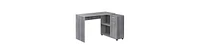 Modern 34" L-Shape Grey Desk Space-Saving Home Office Desk with Storage Drawers