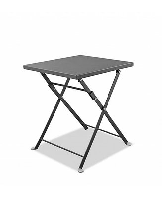 Square End Table with Polished Stainless Steel Frame