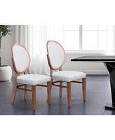 Set of Two Classic King Louis Back Dining Chairs with Fabric Upholstery