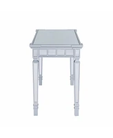 47" Silver Mirrored Writing Desk With Two Drawers