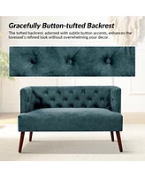 Angel Mid-century Modern Loveseat with Solid Wood Legs
