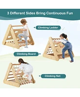 4 1 Triangle Climber Toy with Sliding Board and Climbing Net