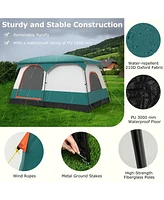 8-10 Person Camping Tent with Double Rooms and 2 Doors