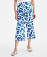 Style & Co Women's Printed Cotton Pull-On Cropped Pants, Exclusively at Macy's