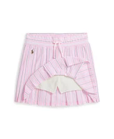 Polo Ralph Lauren Big Girls Striped Pleated Oxford Mesh Skirt