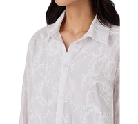 Lauren Ralph Lauren Women's Long-Sleeve His Shirt Ankle Pajama Set