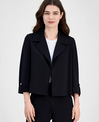 Anne Klein Women's Notched Collar Drapey Cropped Jacket